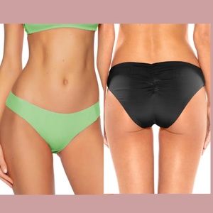 NWD $48 BECCA [ Medium ] Shirred Color Code Hipster Bikini‎ Bottoms in Mint